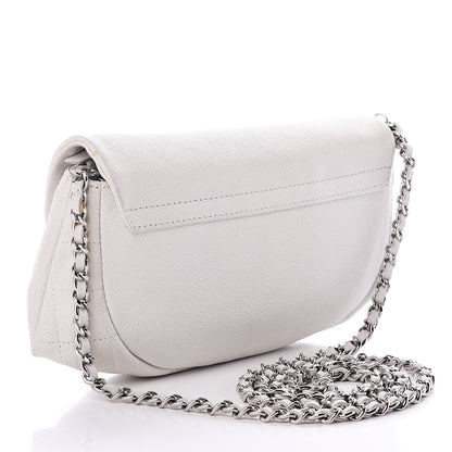 Chanel Caviar Half Moon Wallet On Chain WOC White 3 of 13