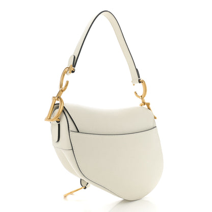 Christian Dior Grained Calfskin Saddle Bag White 3 of 12