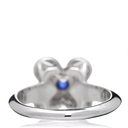 Van Cleef & Arpels 18K White Gold Diamond Sapphire Trefle Ring 51 5.75 4 of 6