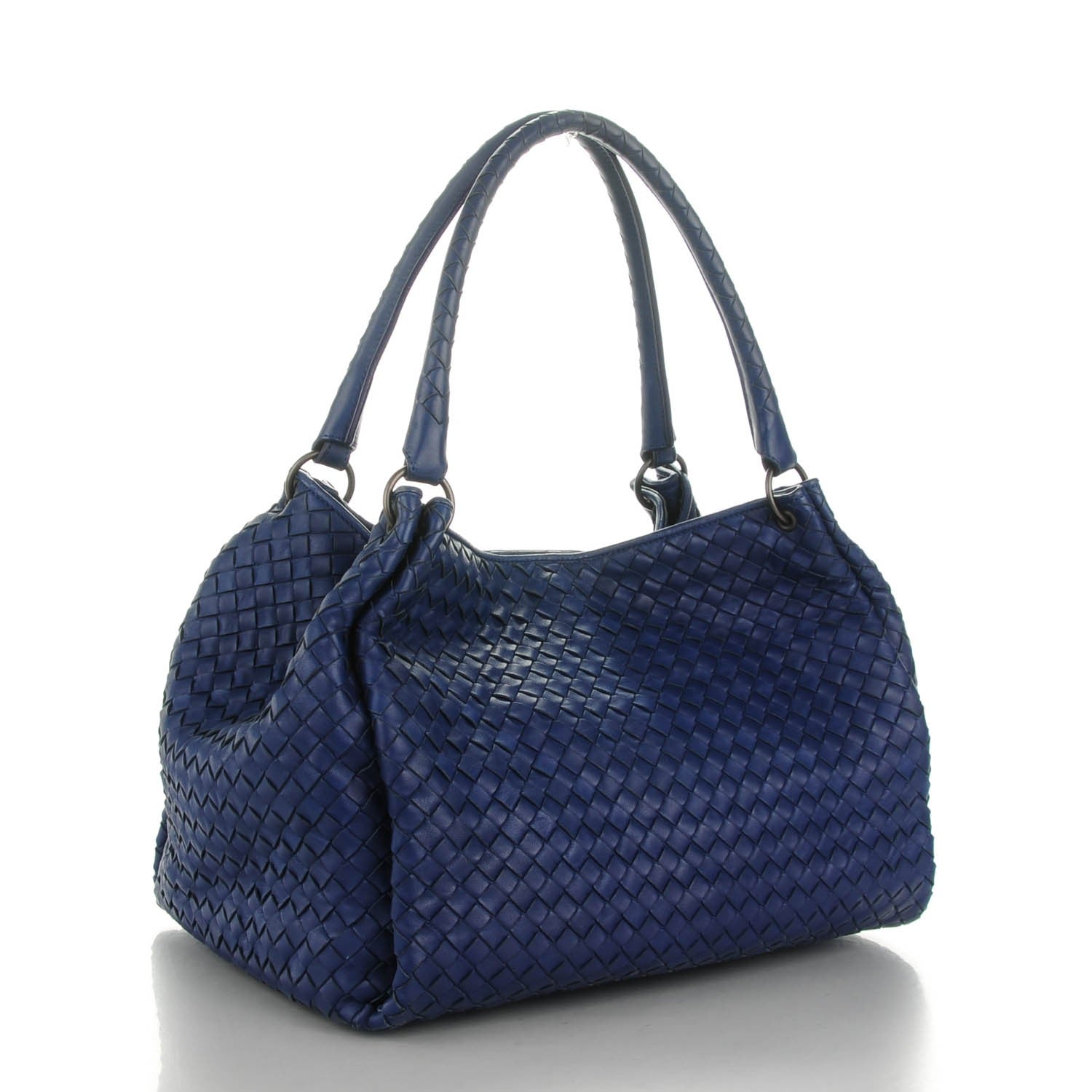 Bottega Veneta Nappa Intrecciato Parachute Bag Sapphire 3 of 7