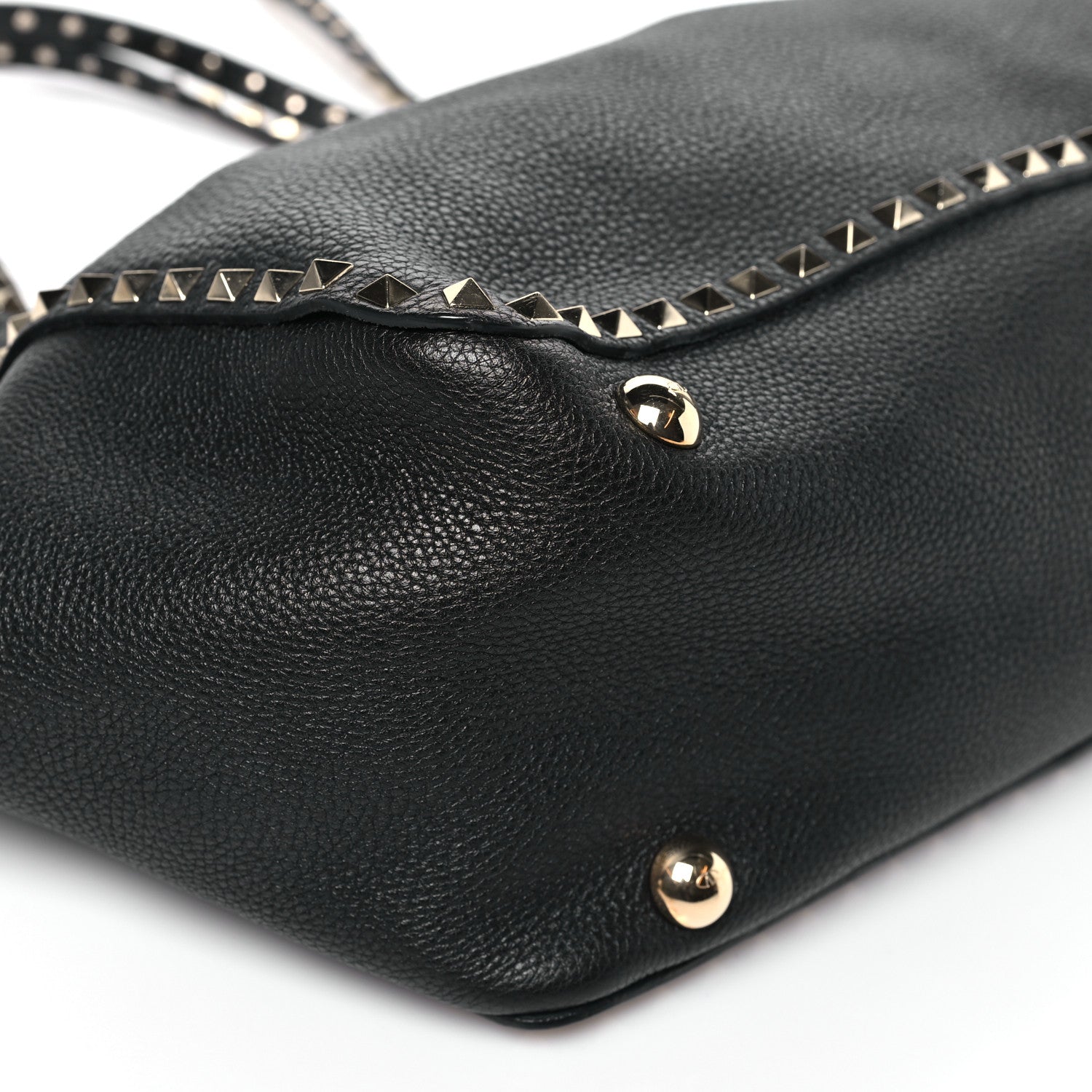 Valentino Garavani Vitello Medium Rockstud Tote Black 8 of 9