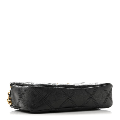 Saint Laurent Grained Lambskin Quilted Mini Becky Double Zip Bag Black 4 of 15