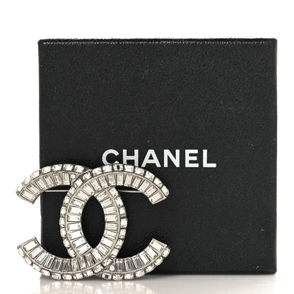 Chanel Baguette Crystal CC Brooch Silver 4 of 4