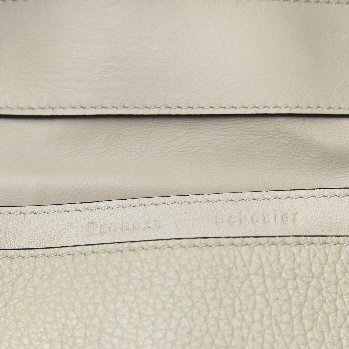 Pebbled Calfskin Double Sided PS Courier Bag Talc