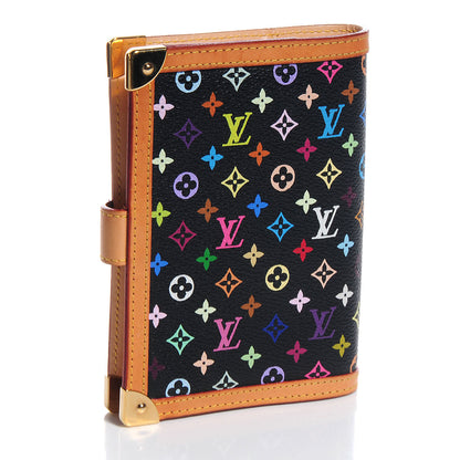 Louis Vuitton Monogram Multicolor Small Ring Agenda Cover Black 3 of 7