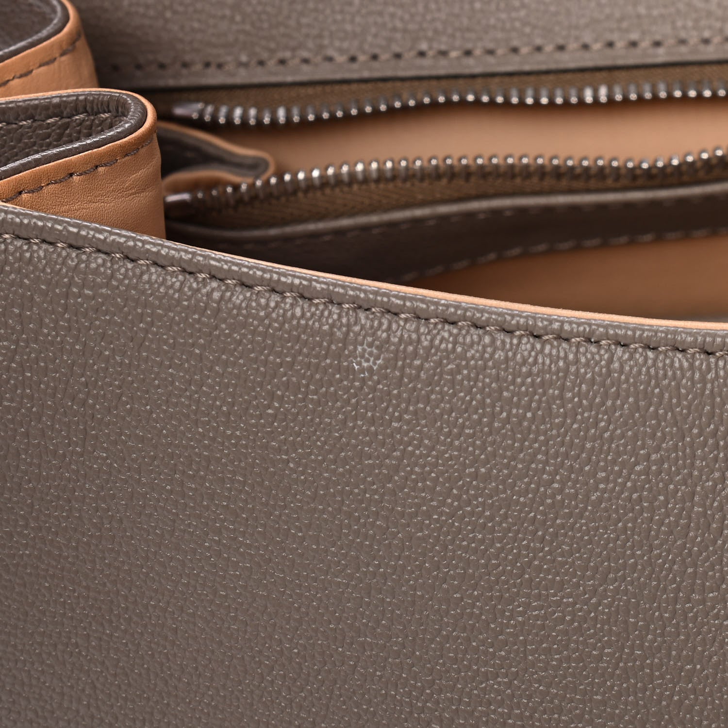 Delvaux Grained Calfskin MM Brillant Satchel Camaieux Tourterelle 5 of 5