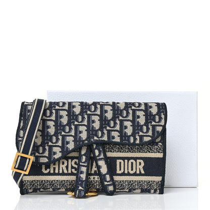 Christian Dior Oblique Slim Saddle Pouch Blue 12 of 12