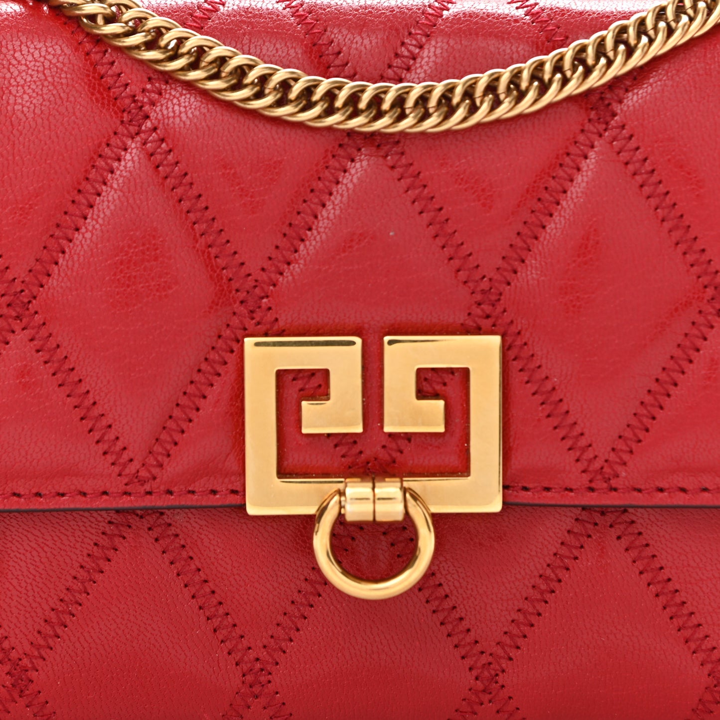 Goatskin Quilted GV3 Mini Pocket Convertible Bag Vermillon