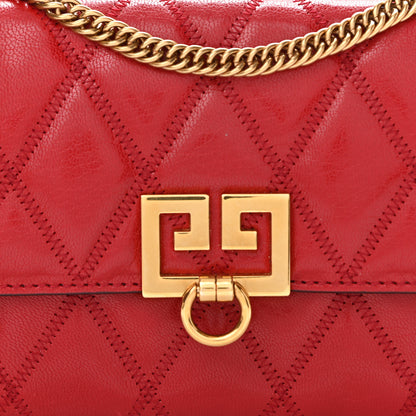 Givenchy Goatskin Quilted GV3 Mini Pocket Convertible Bag Vermillon 7 of 10