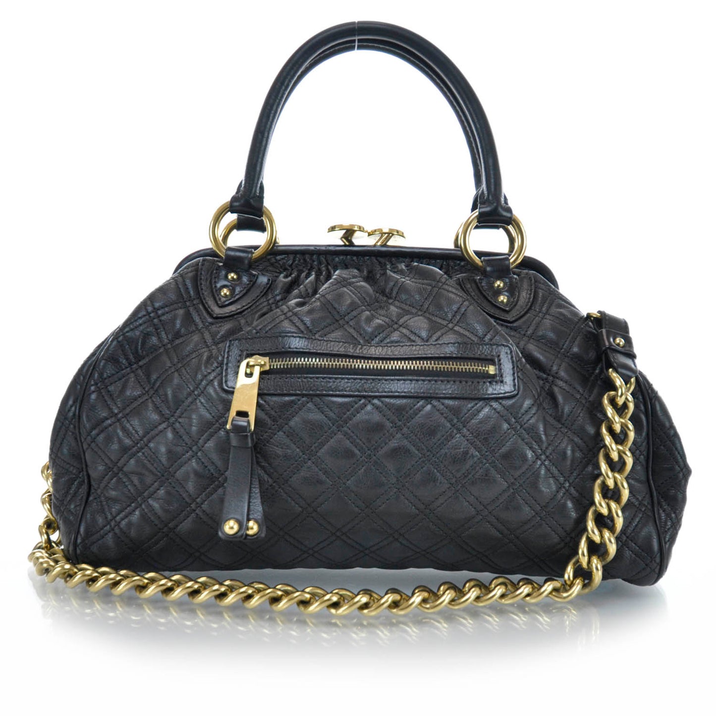 Quilted Leather Stam Black