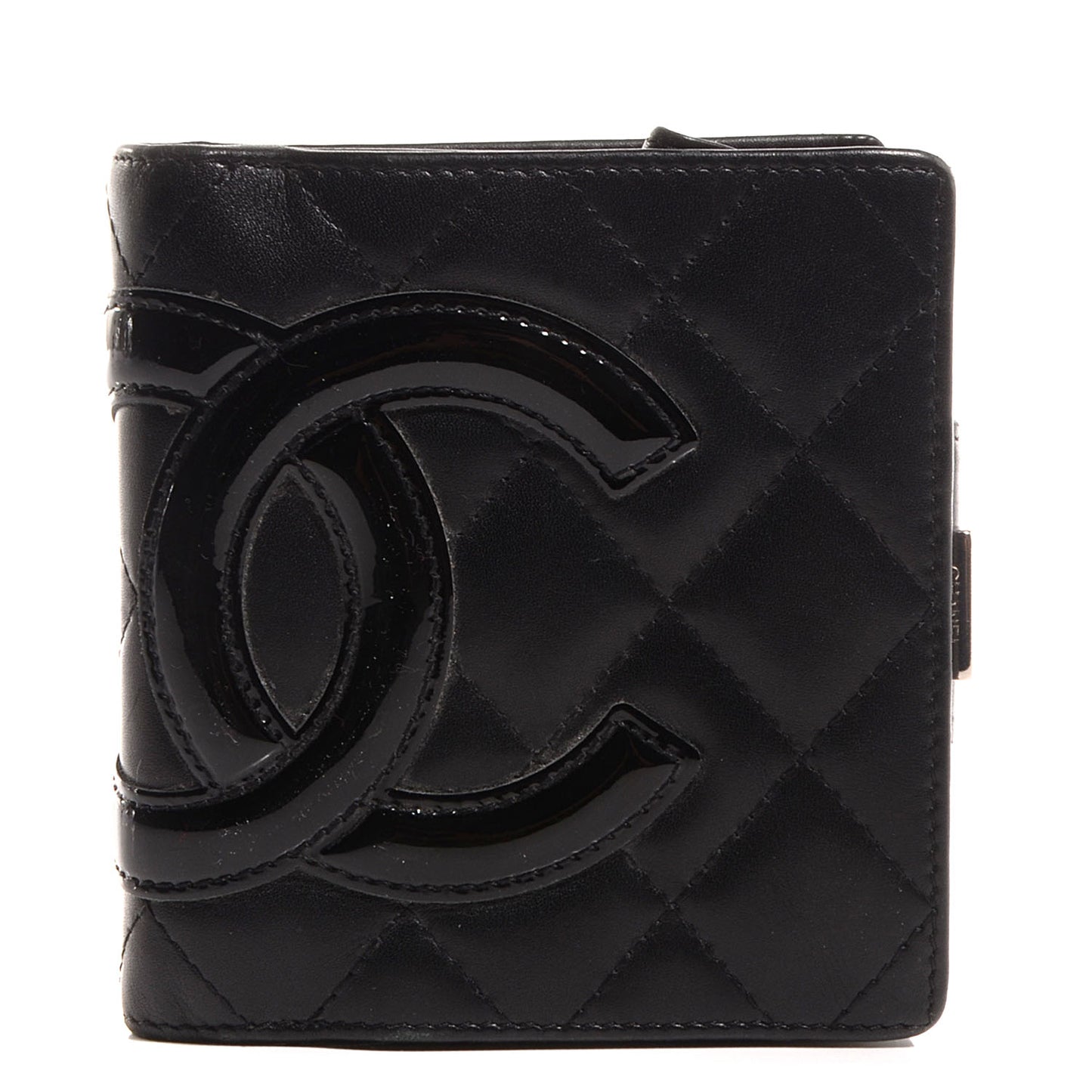 Calfskin Quilted Cambon Bi-Fold Wallet Black