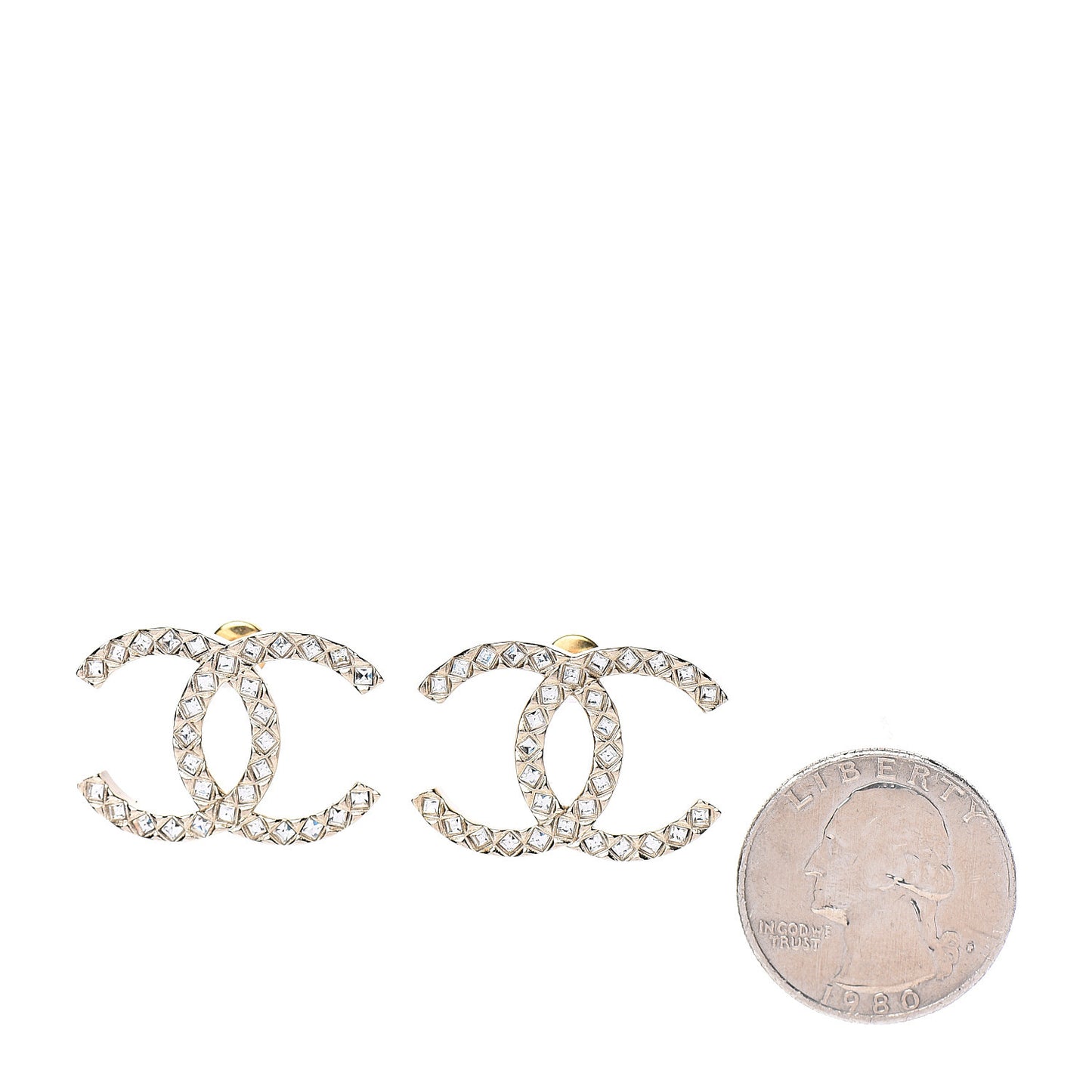 Baguette Crystal High Society CC Earrings Gold