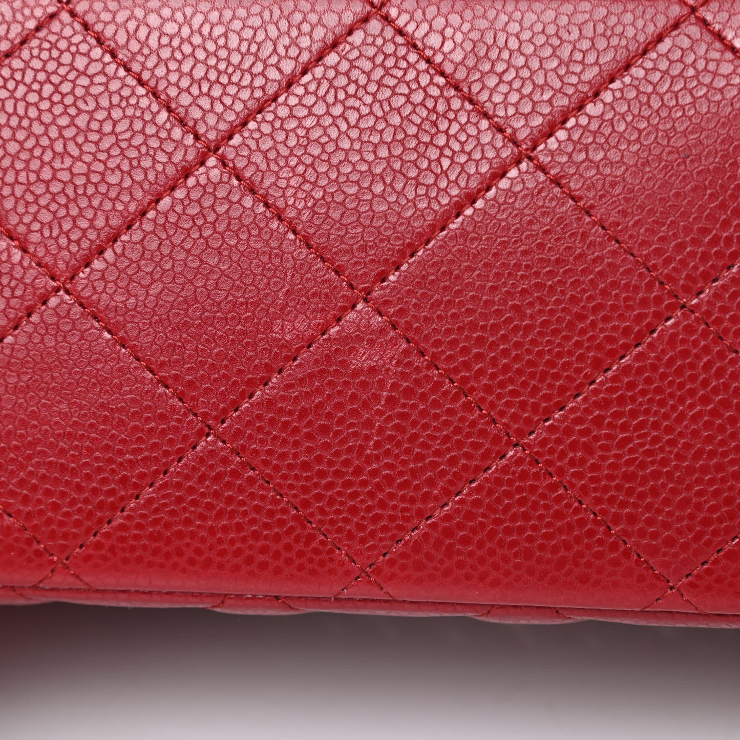 Caviar Quilted Maxi Double Flap Red