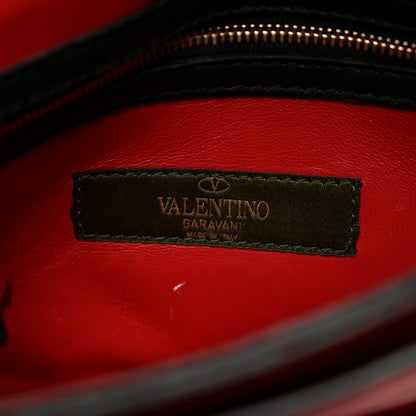 Valentino Garavani Nappa Canvas Camouflage Rockstud Wristlet Clutch Red Black 6 of 10