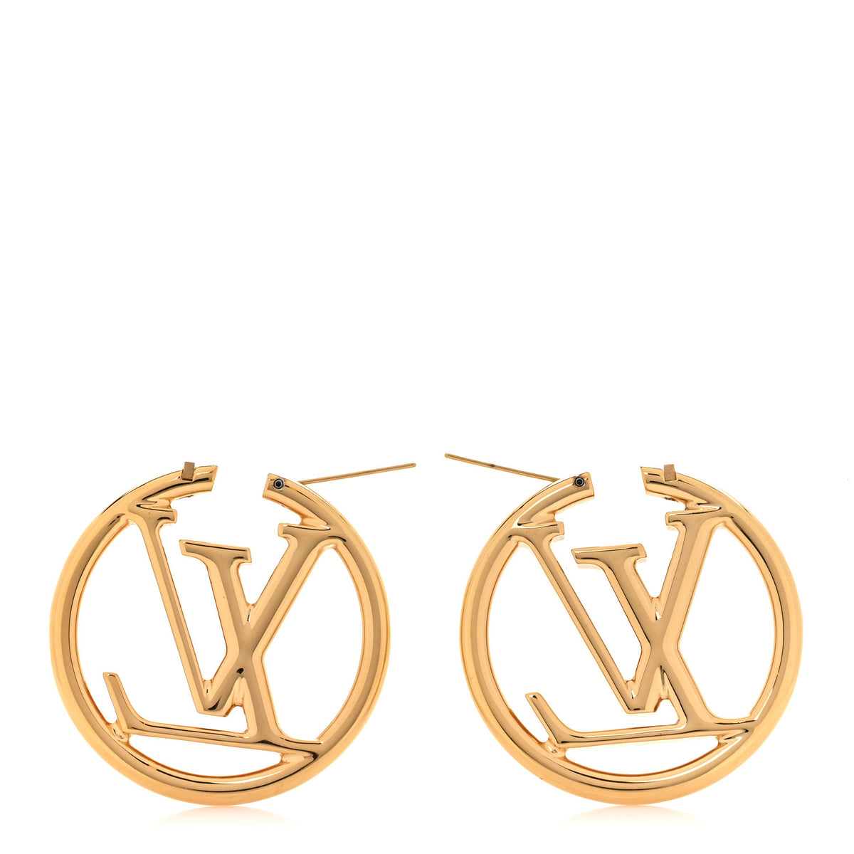 Metal Louise Hoop Earrings Gold