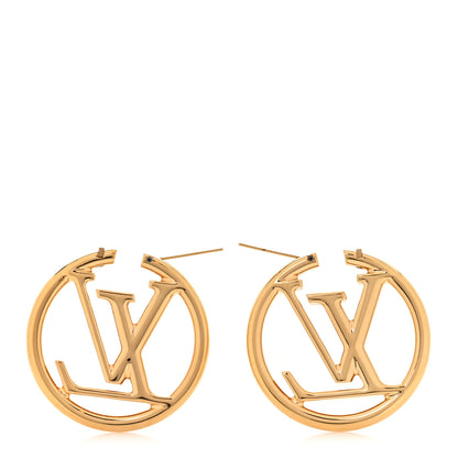 Louis Vuitton Metal Louise Hoop Earrings Gold 3 of 5