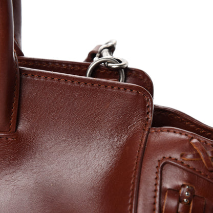 Saint Laurent Calfskin Studded Woven Baby Monogram Downtown Cabas Brown 10 of 17