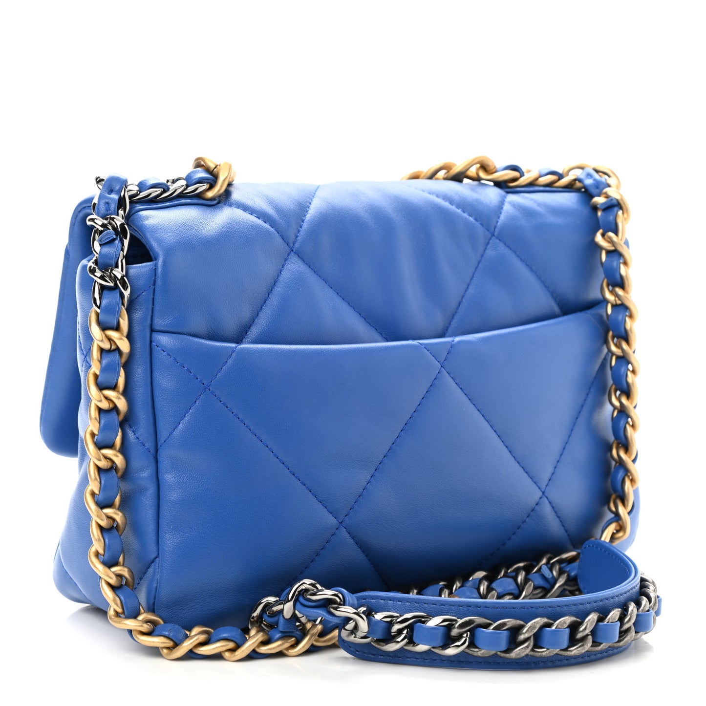 Lambskin Quilted Medium Chanel 19 Flap Blue