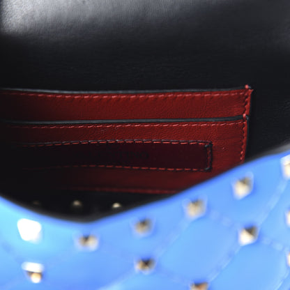 Valentino Garavani Calfskin Micro Rockstud Spike Shoulder Bag Blue Fluo 8 of 9