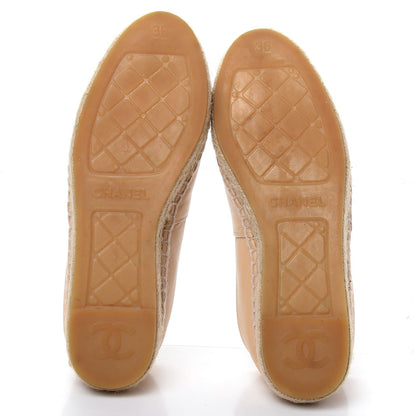 Chanel Lambskin CC Espadrilles 36 Beige Black 6 of 11