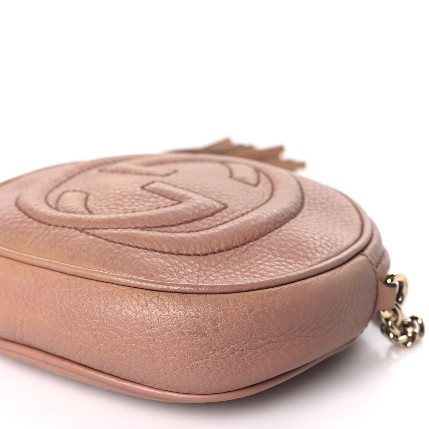 Pebbled Calfskin Mini Soho Chain Bag Camelia