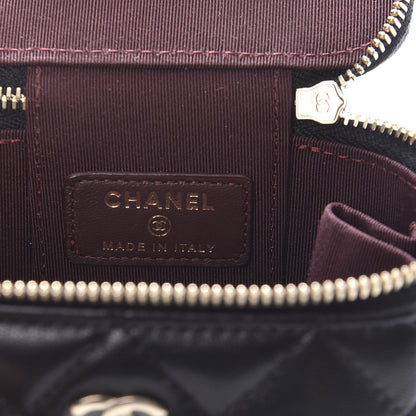 Chanel Lambskin Quilted Mini Vanity Case With Chain Black 6 of 10