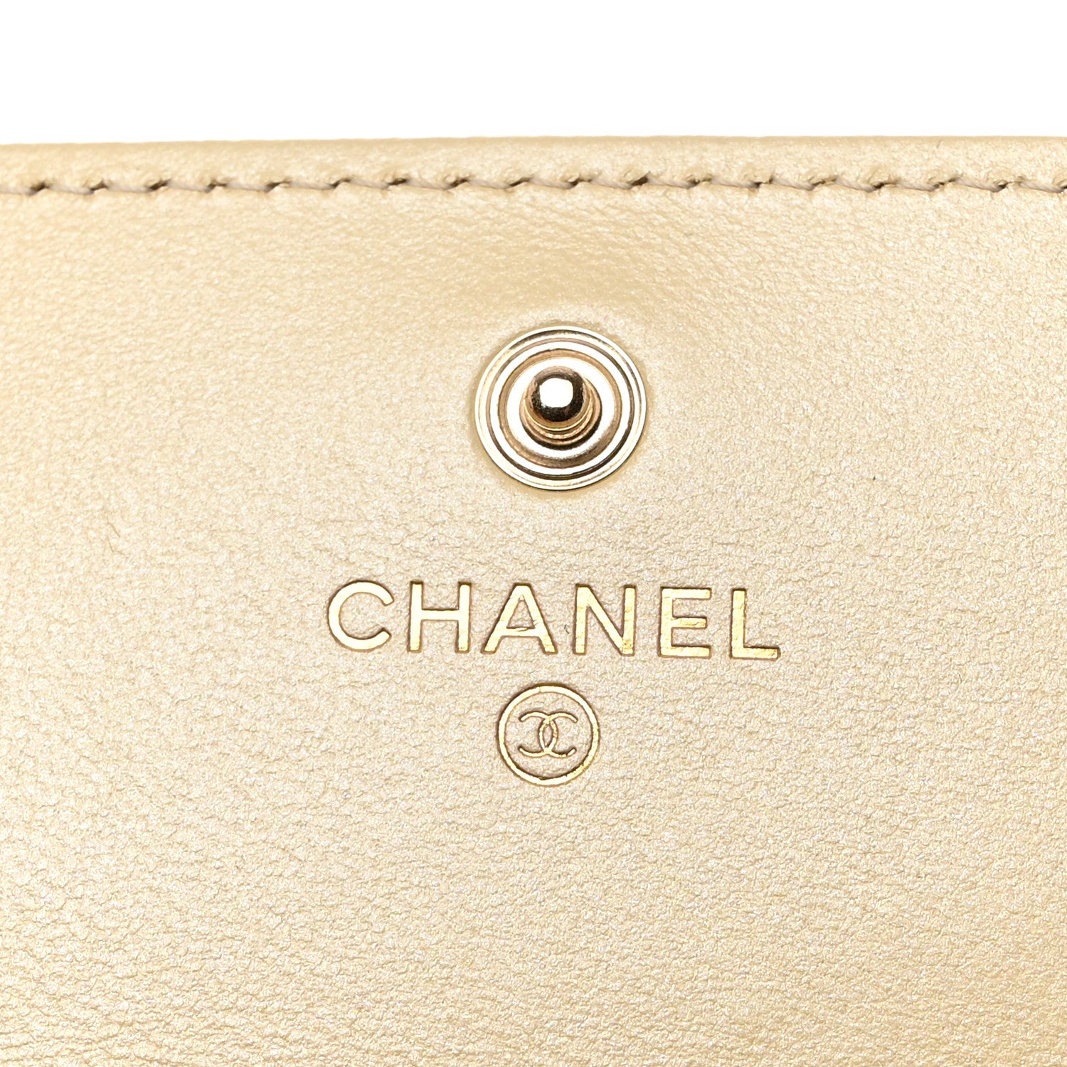 Chanel Iridescent Lambskin Quilted CC Flap Wallet Beige 6 of 11