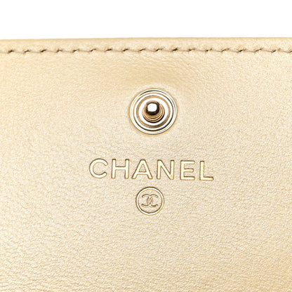 Chanel Iridescent Lambskin Quilted CC Flap Wallet Beige 6 of 11