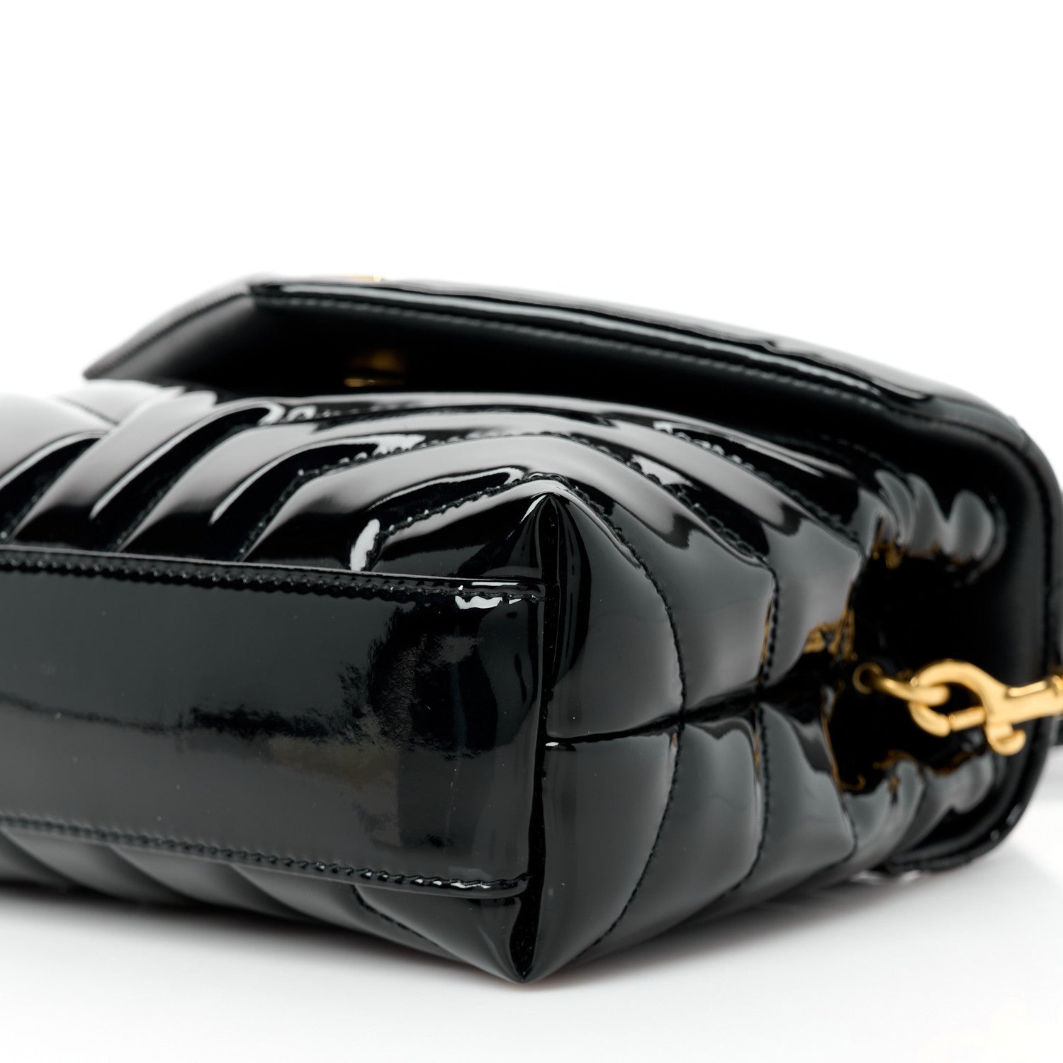 Saint Laurent Patent Y Quilted Monogram Toy Loulou Crossbody Bag Black 11 of 11