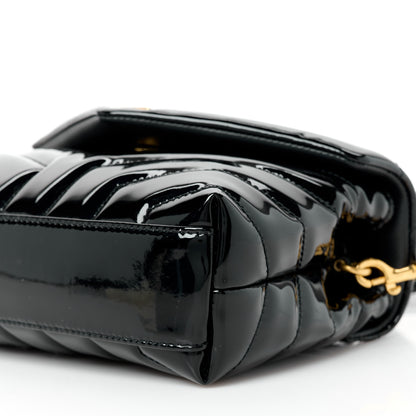 Saint Laurent Patent Y Quilted Monogram Toy Loulou Crossbody Bag Black 11 of 11