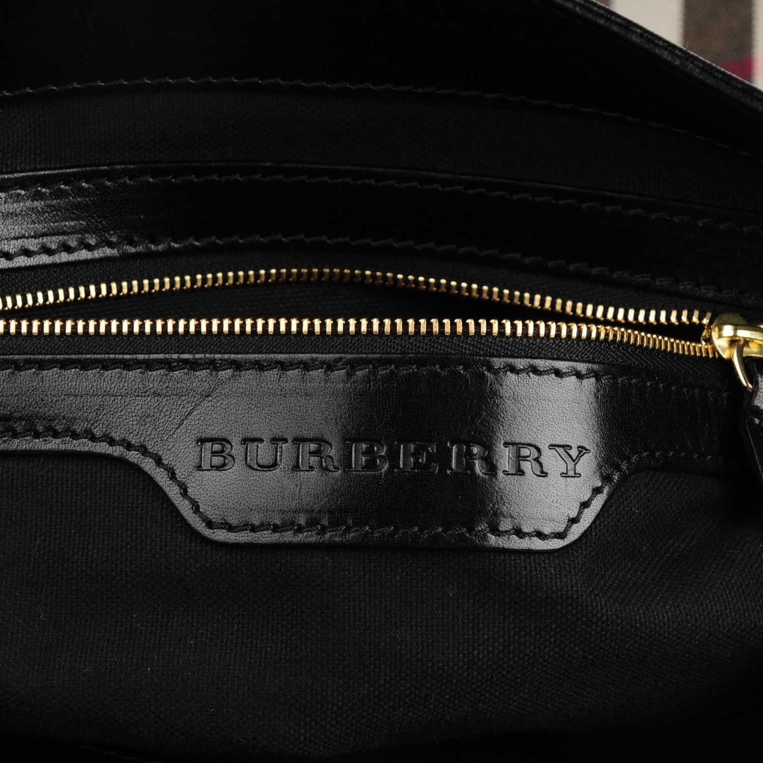 Burberry House Check Bridle Calfskin Medium Gosford Hobo Black 6 of 8