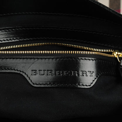 Burberry House Check Bridle Calfskin Medium Gosford Hobo Black 6 of 8