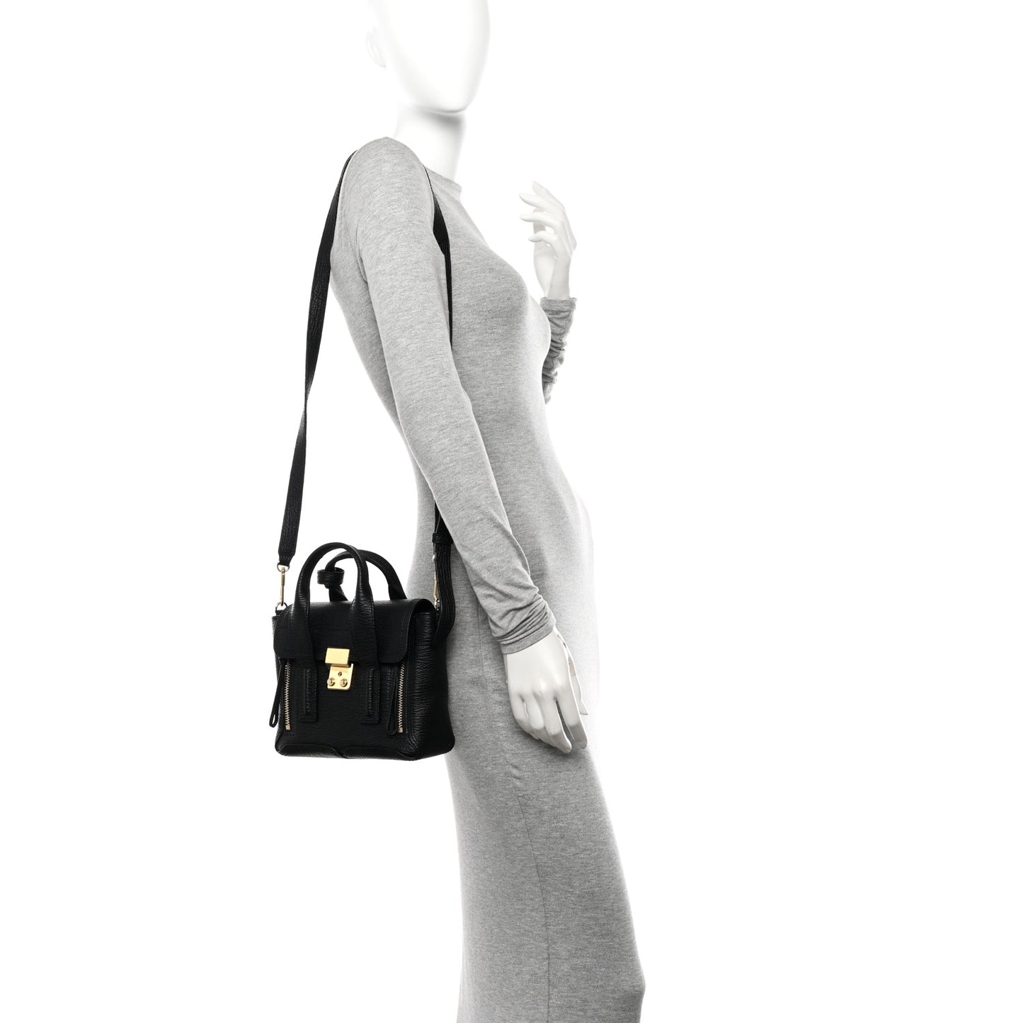 Textured Calfskin Mini Pashli Satchel Black