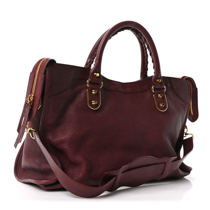 Balenciaga Chevre Gold Metallic Edge Hardware City Bordeaux 3 of 10