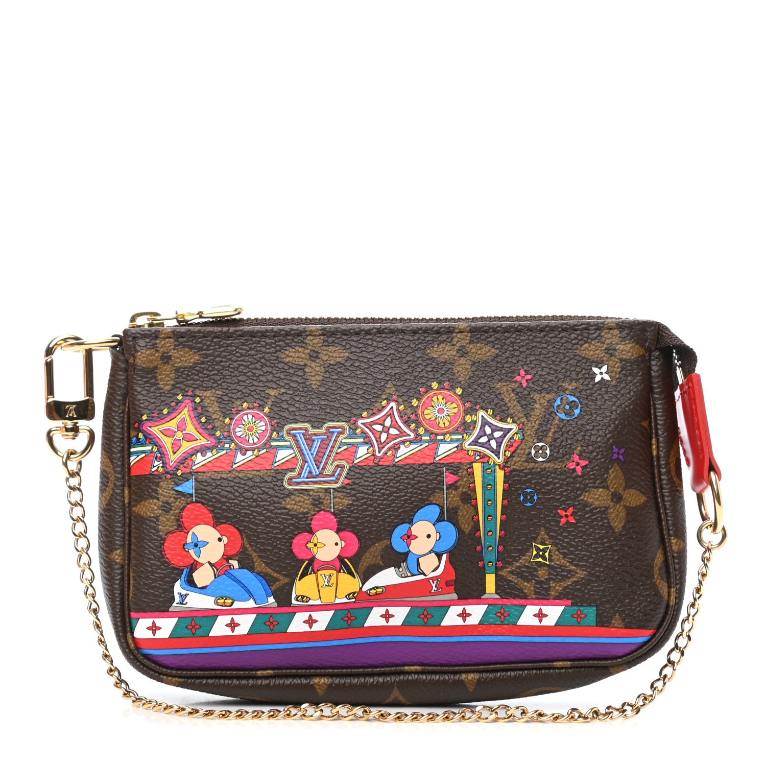 Louis Vuitton Monogram 2020 Christmas Animation Bumper Cars Mini Pochette Accessories Coquelicot 1 of 7
