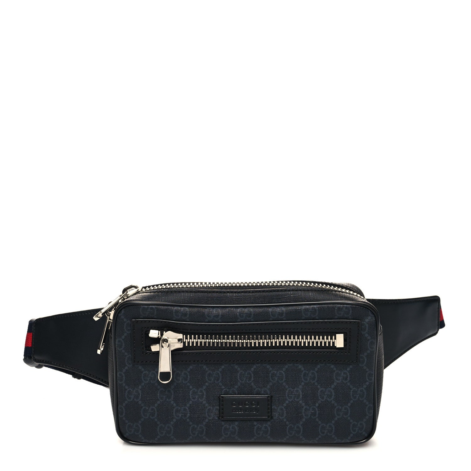 Gucci Soft GG Supreme Monogram Web Belt Bag Black Grey 1 of 12