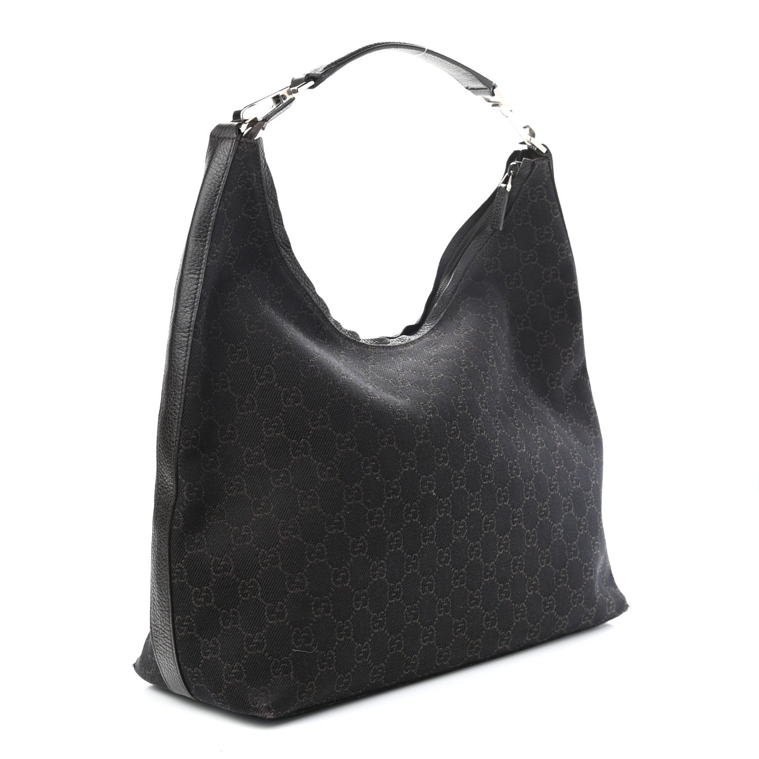 Gucci Denim Monogram Hobo Dark Brown 2 of 11
