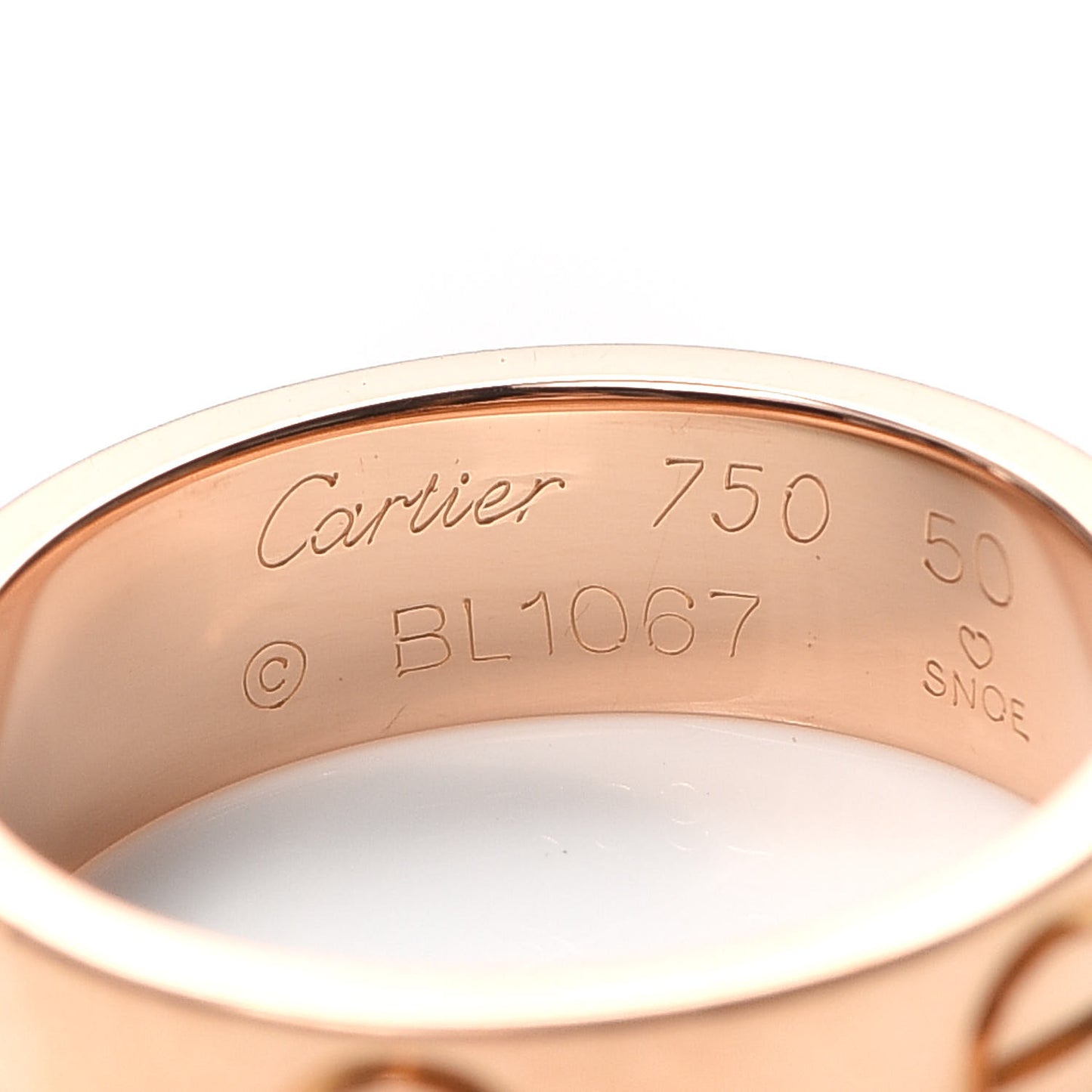 18K Pink Gold 5.5mm LOVE Ring 50 5.25