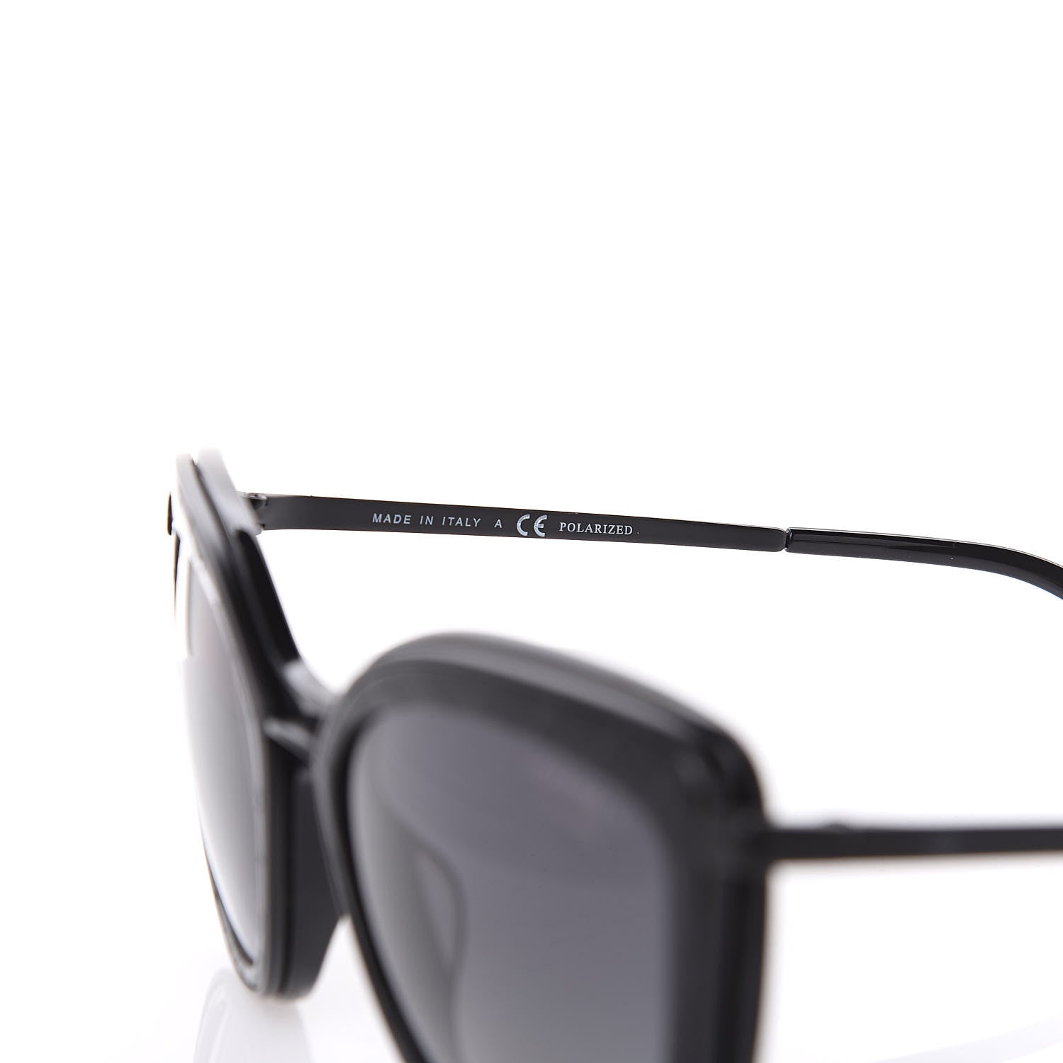 Chanel Acetate Polarized Quilted Metal Butterfly Sunglasses 4238-A Black 6 of 9