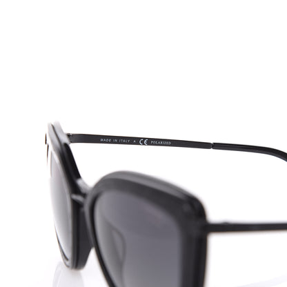 Chanel Acetate Polarized Quilted Metal Butterfly Sunglasses 4238-A Black 6 of 9