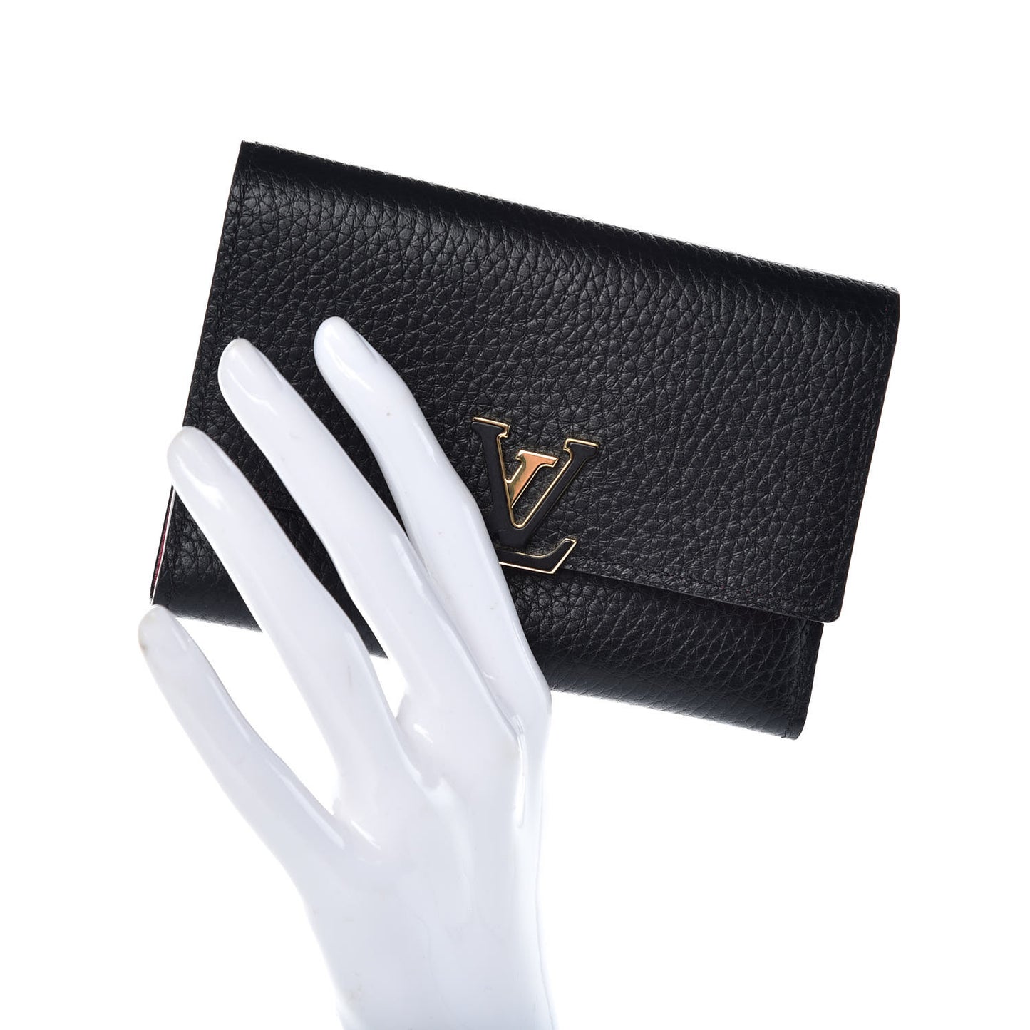 Taurillon Capucines Compact Wallet Black