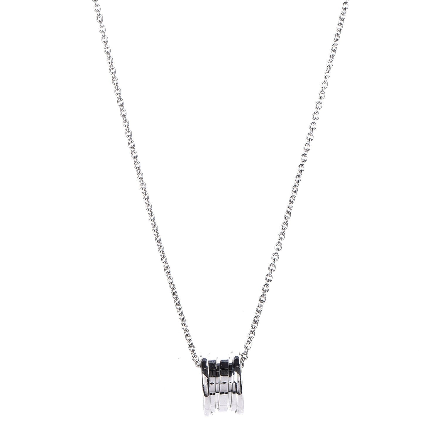 Bulgari 18K White Gold B.Zero1 Pendant Necklace 1 of 7