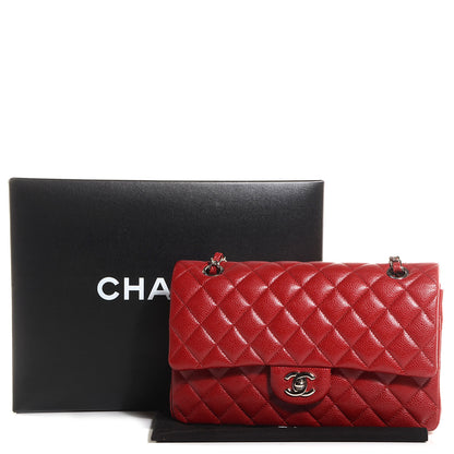 Chanel Caviar Quilted Medium Double Flap Dark Red 10 of 10
