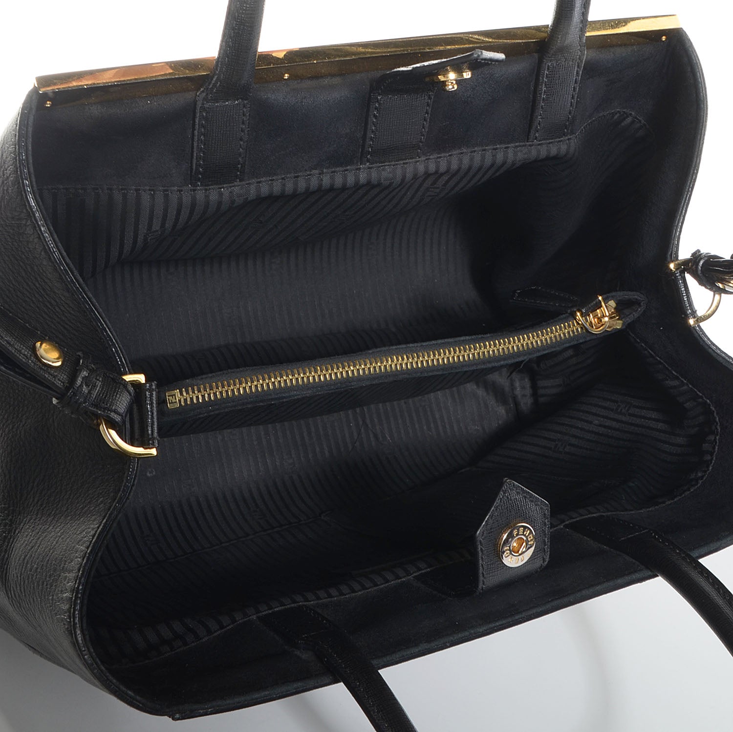 Fendi Vitello Elite Medium 2Jours Tote Black 5 of 9
