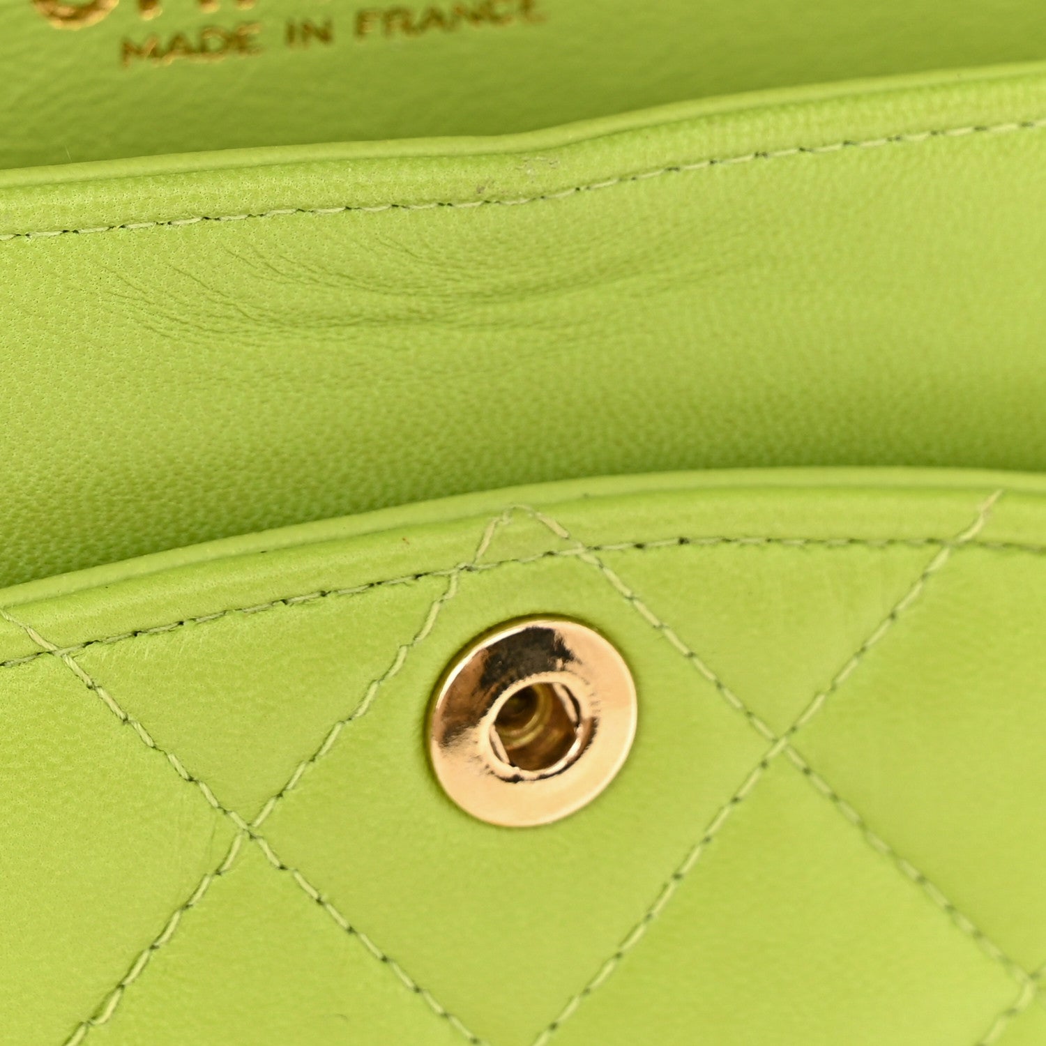 Chanel Lambskin Quilted Small Double Flap Green 12 of 13