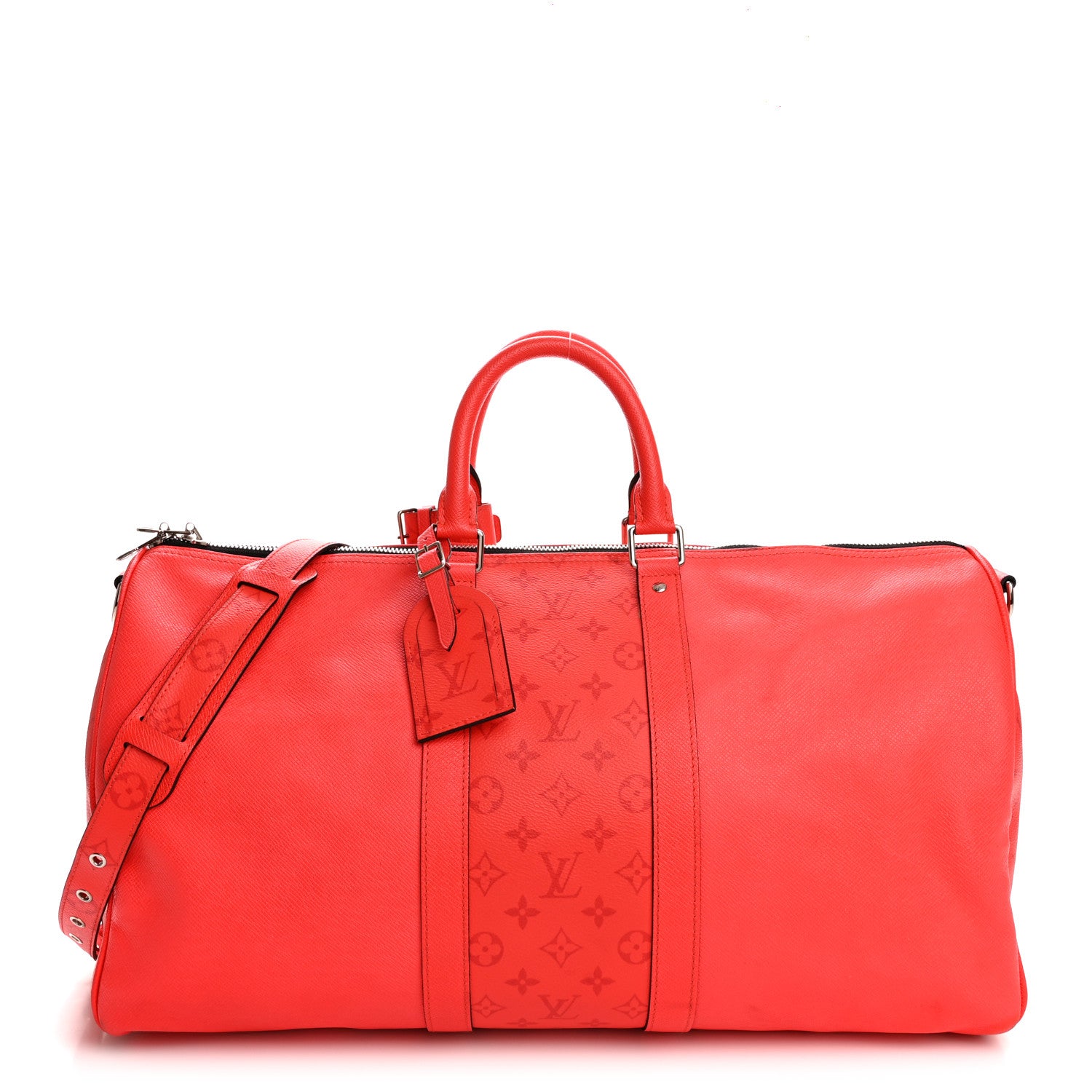 Louis Vuitton Taigarama Keepall Bandouliere 50 Fire Red 1 of 12