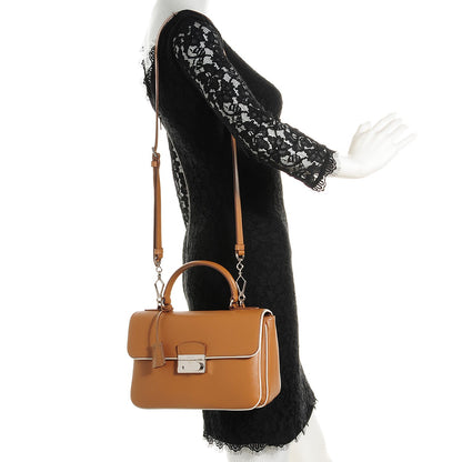 Prada Saffiano Lux Medium Sound Shoulder Bag Caramel 3 of 10