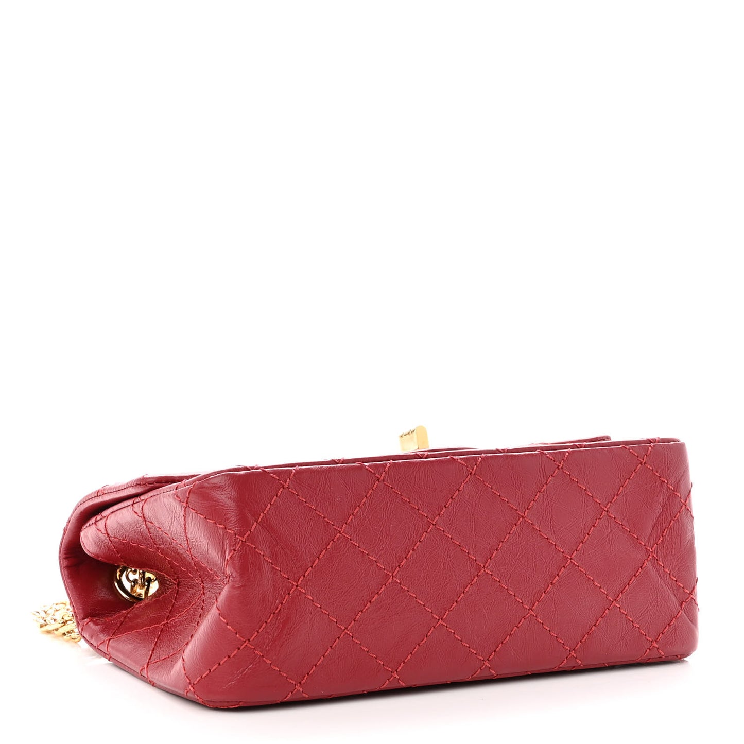 Aged Calfskin Quilted 2.55 Reissue Mini Flap Red