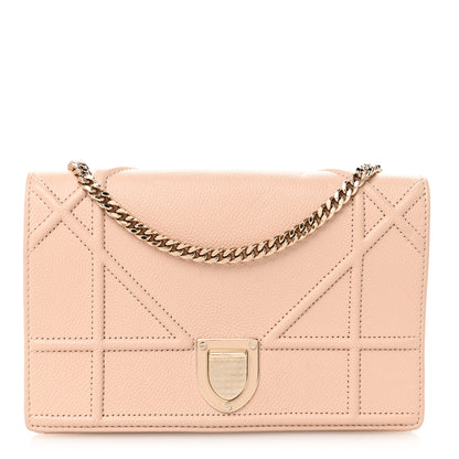 Christian Dior Grained Calfskin Diorama Wallet on Chain Pouch Nude 1 of 10