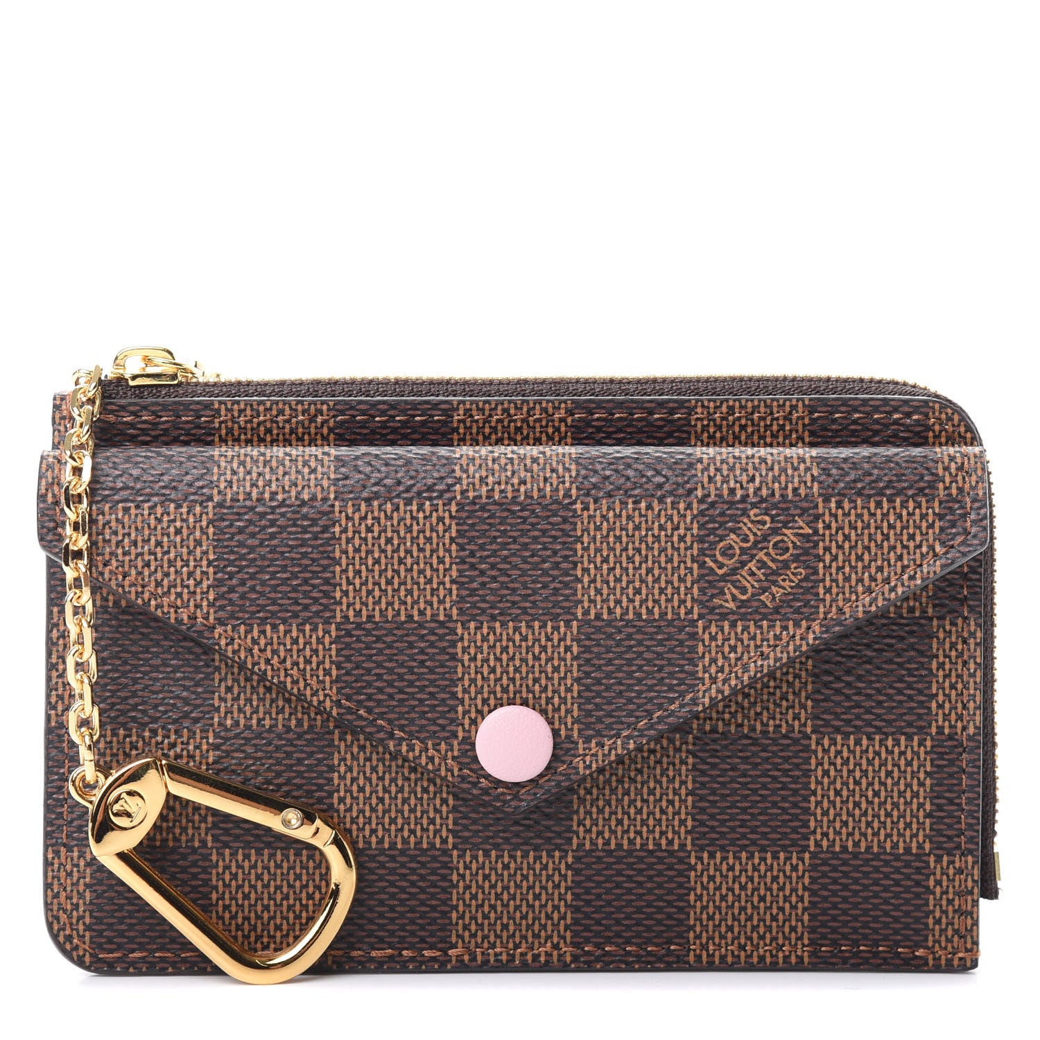 Louis Vuitton Damier Ebene Recto Verso Card Holder Rose Ballerine 1 of 8